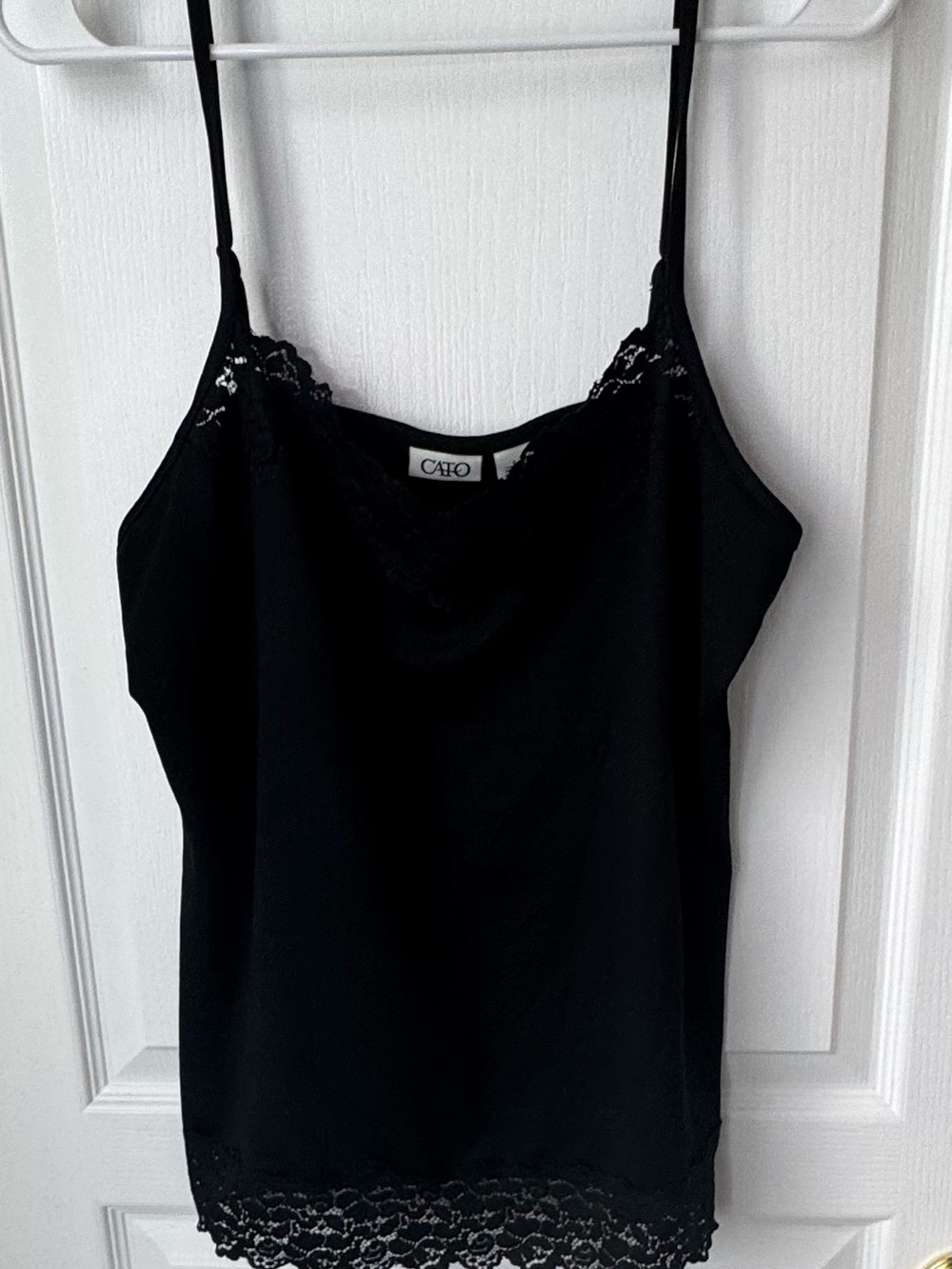 Cato Black Lace-Trim Tank Top